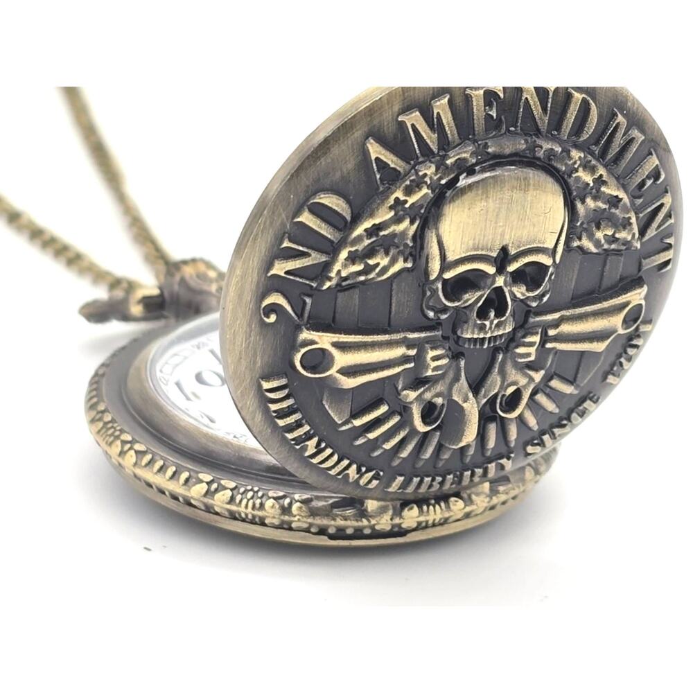 Second Amendment Pocket Watch 2nd 2A Gift Shooter Hunter Gun Enthusiast Rights